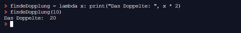 Eine Python Funktion mit Parametern.