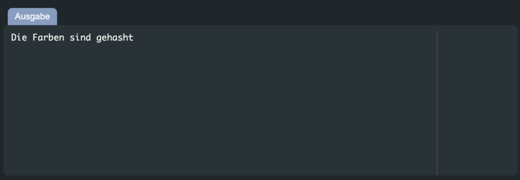 Mit dem Dictionary und dem Python Enum Module können wir einzelne Werte wie color.red hashen und durch Strings oder Zahlen repräsentieren (String Representation).