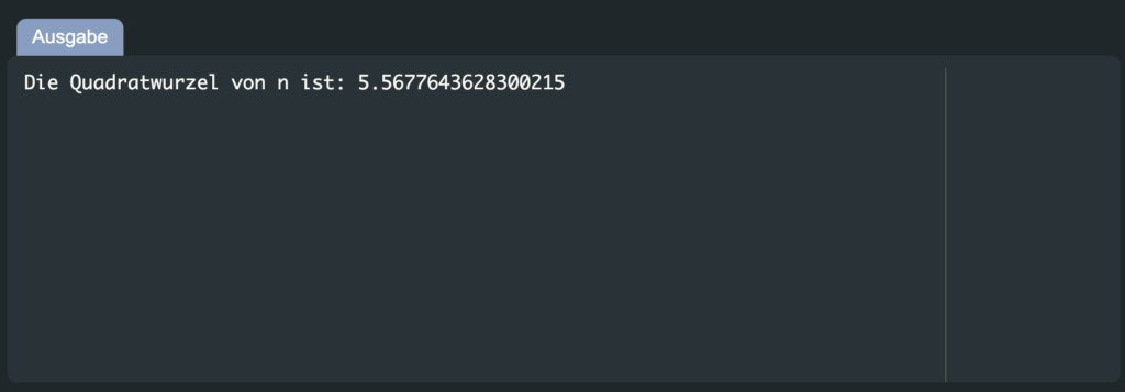 So funktioniert das Wurzel ziehen bei einem Java double!